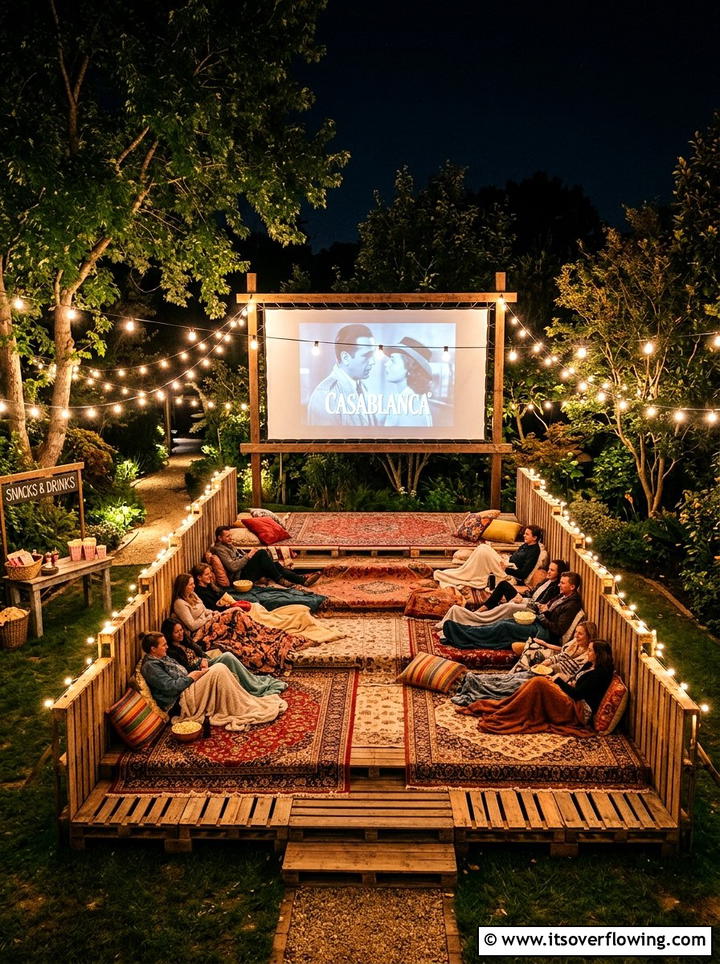 Pallet Outdoor Movie Theater - 25 backyard ideas with pallet furniture