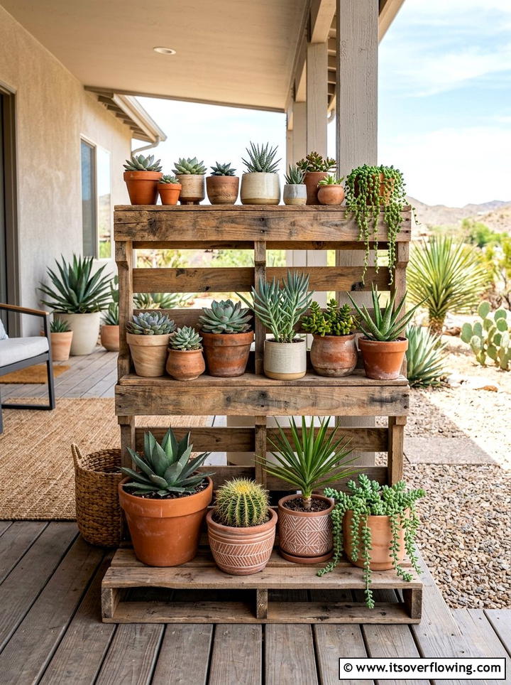 Pallet Plant Stand - 25 garden ideas with pallets