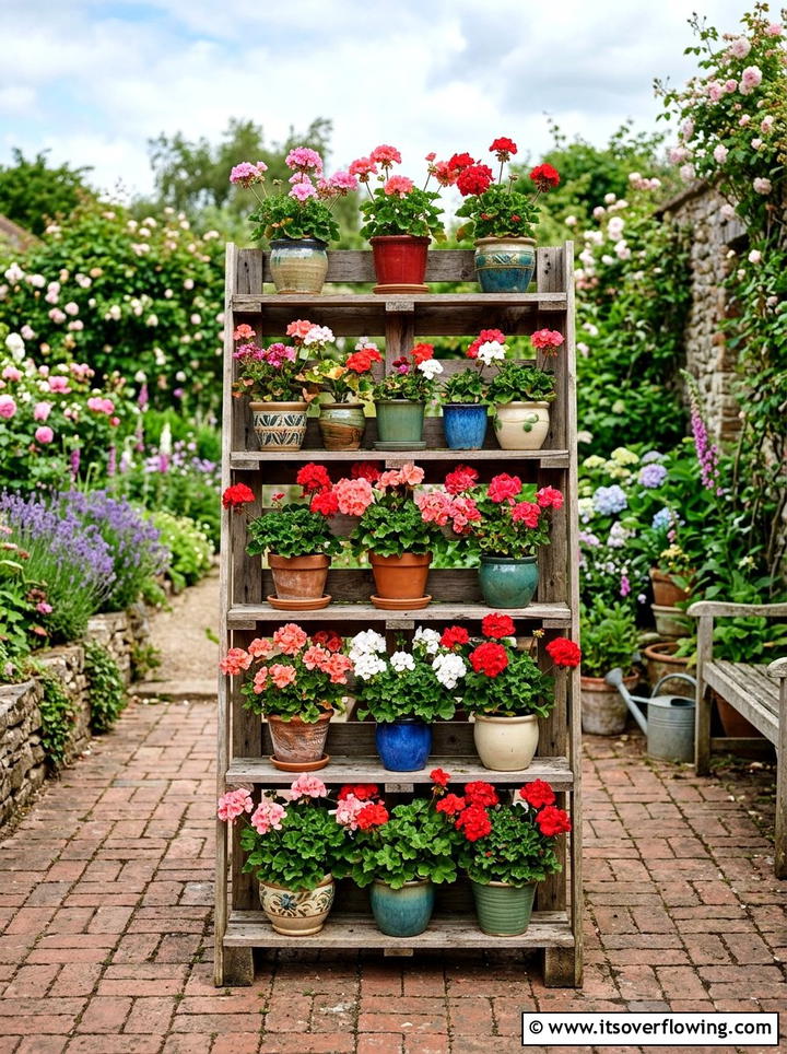 Pallet Plant Stand - 25 backyard decorating ideas with pallet projects
