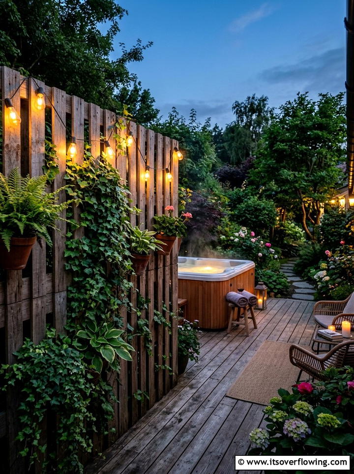 Pallet Privacy Screen - 25 cheap garden ideas with pallets