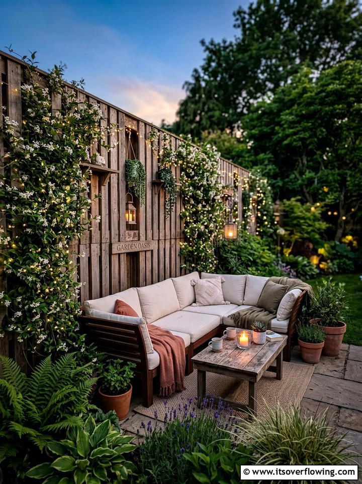 Pallet Privacy Wall - 25 garden ideas with pallets
