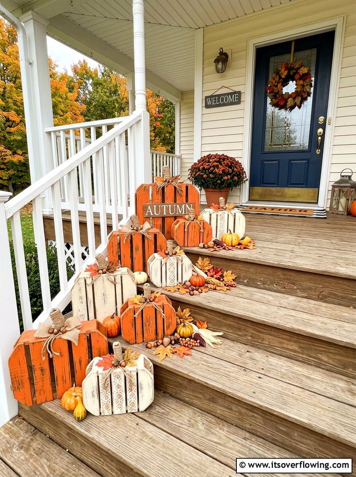 Pallet Pumpkin Decor - 25 front porch ideas with pallet decor