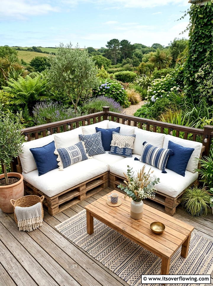 Pallet Sectional Sofa - 25 backyard ideas for weekend projects