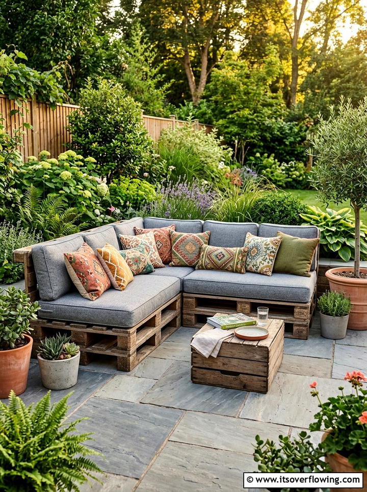 Pallet Sectional Sofa - 25 backyard ideas with pallet furniture
