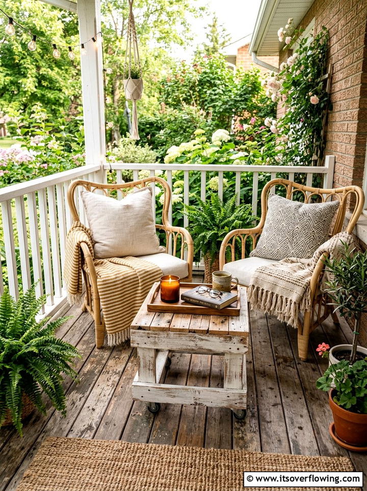 Pallet Side Table - 25 front porch ideas with pallet decor