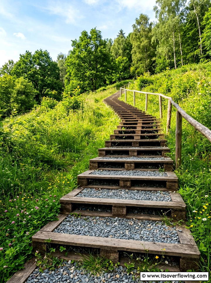 Pallet Stairs - 25 backyard ideas with pallet furniture