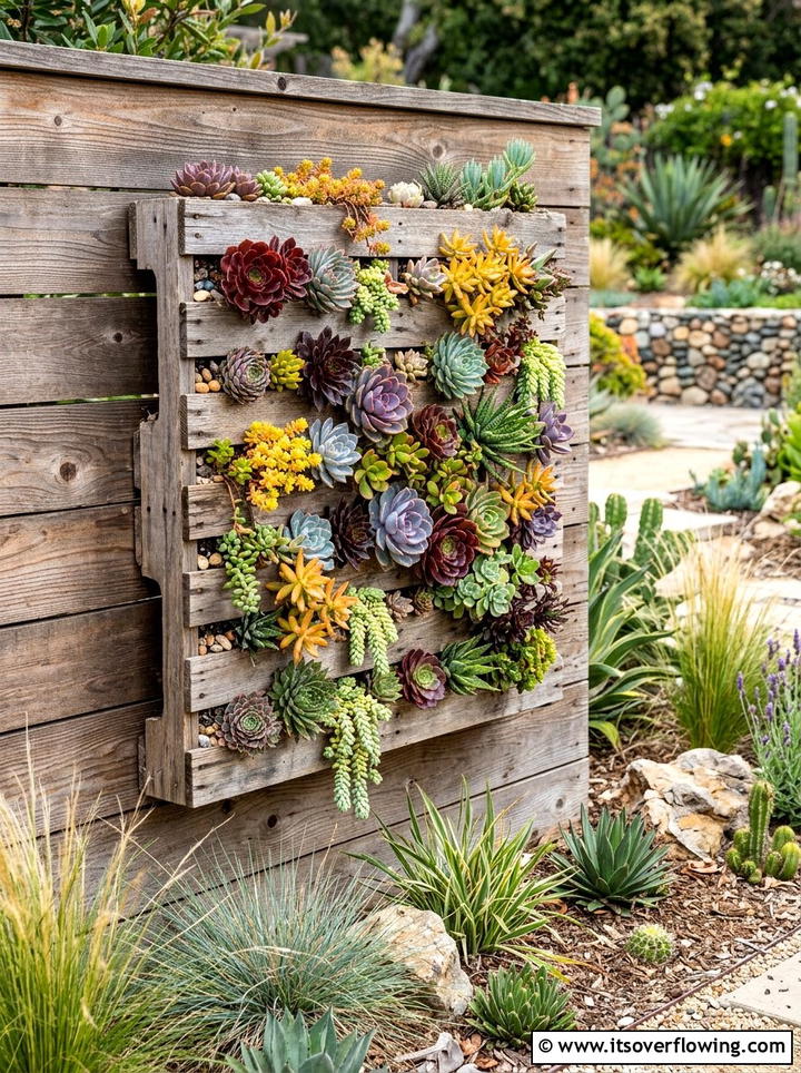 Pallet Succulent Wall - 25 garden ideas with pallets