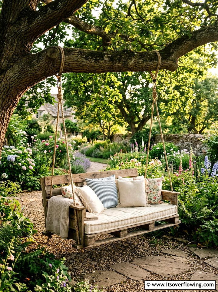 Pallet Swing Chair - 25 garden ideas with pallets