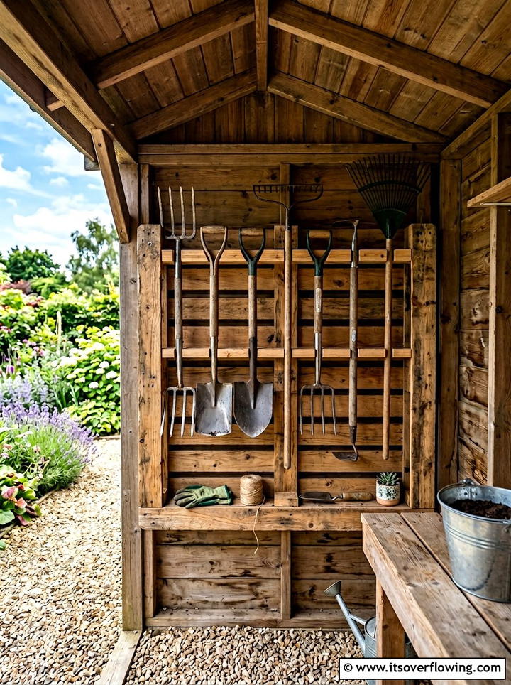 Pallet Tool Rack - 25 backyard decorating ideas with pallet projects