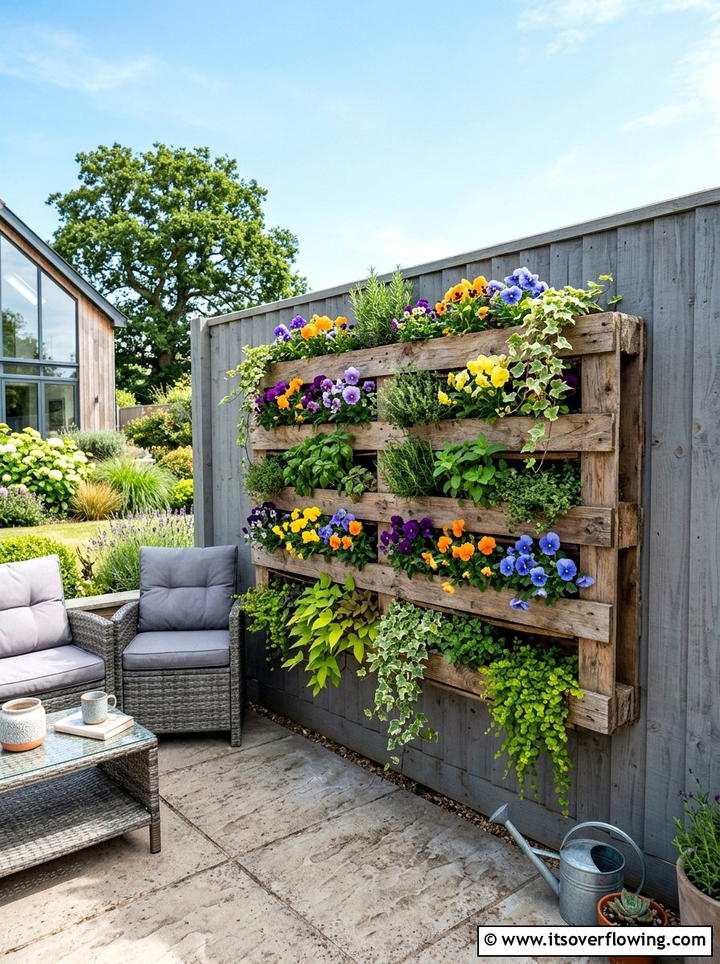 Pallet Vertical Garden - 25 reusing old things ideas for flower garden