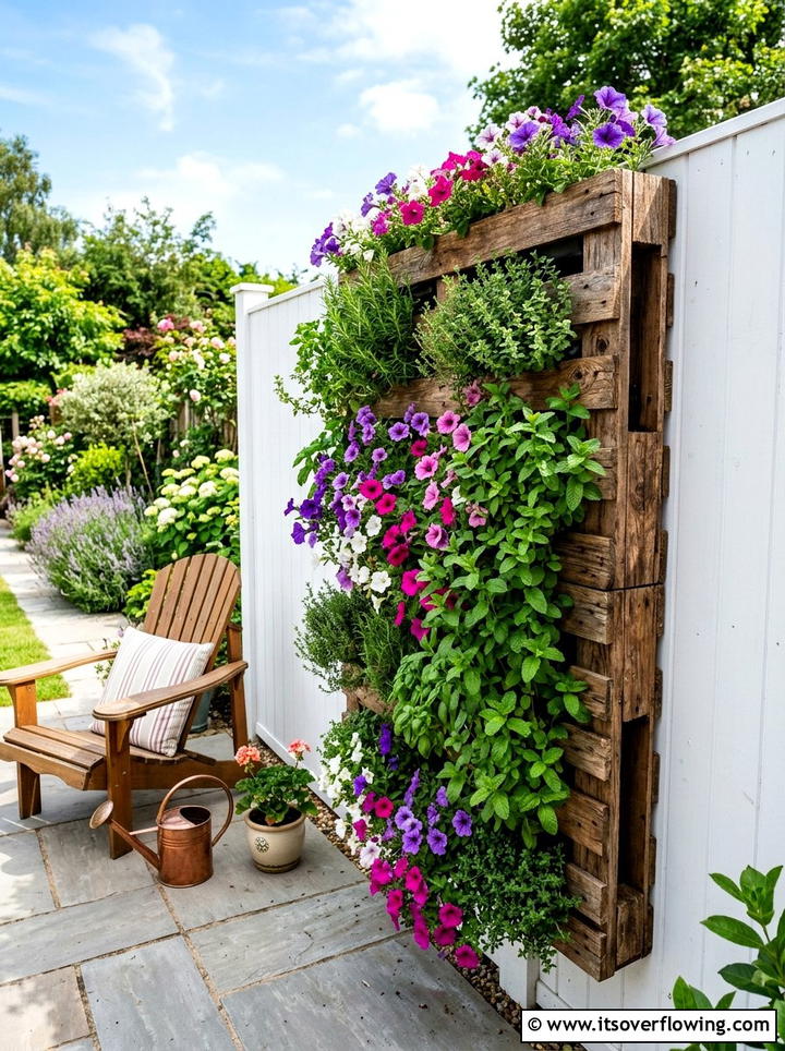 Pallet Vertical Planter - 25 creative garden ideas on a budget
