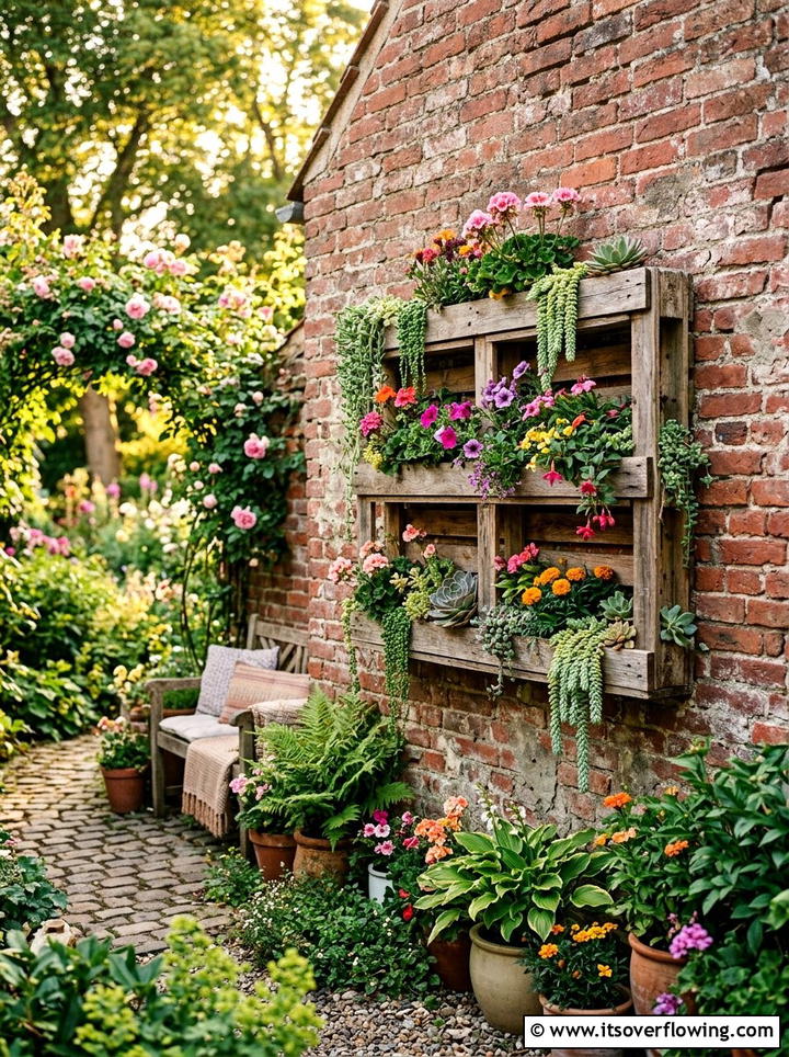 Pallet Vertical Planter - 25 garden ideas with reclaimed wood