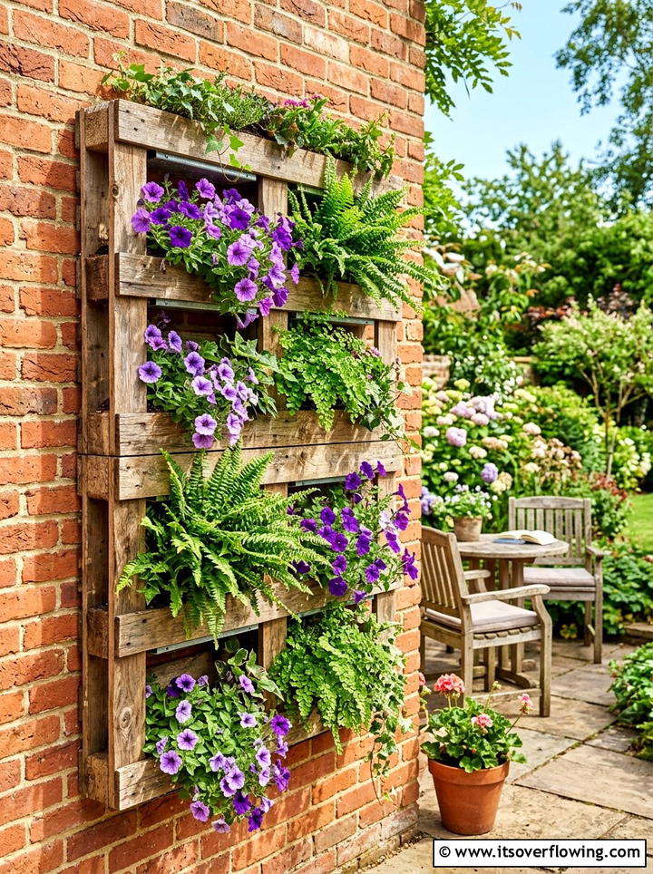 Pallet Vertical Planter - 25 upcycled garden ideas for backyards