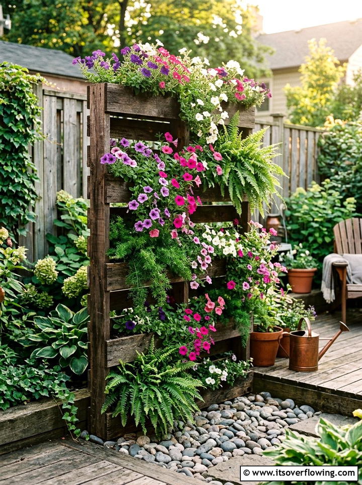 Pallet Vertical Planter - 25 cheap garden ideas with pallets