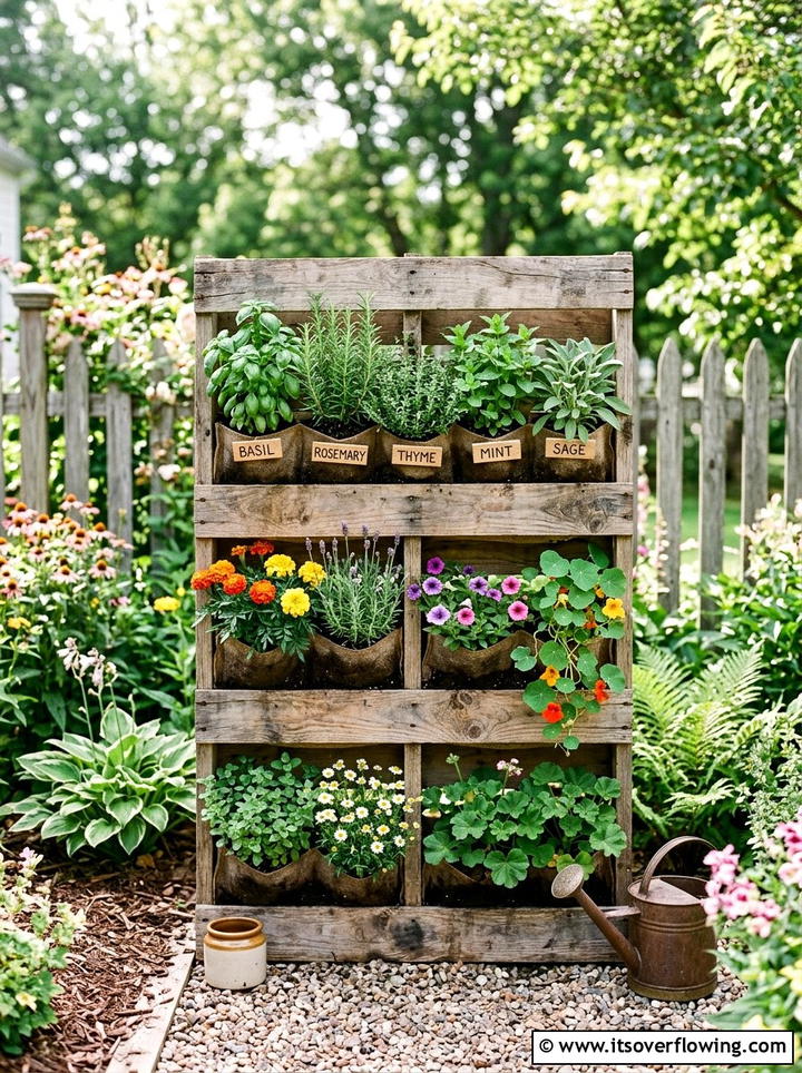 Pallet Vertical Pocket Planter - 25 creative garden ideas with pocket planters