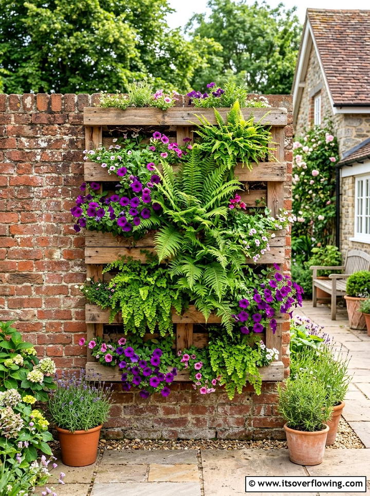 Pallet Wall Garden - 25 recycled garden ideas with pallet wall garden