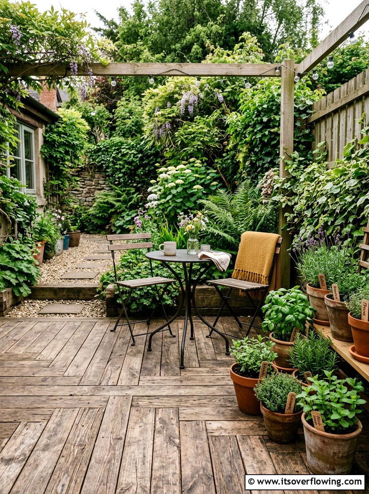 Pallet Wood Deck - 25 garden ideas with reclaimed wood