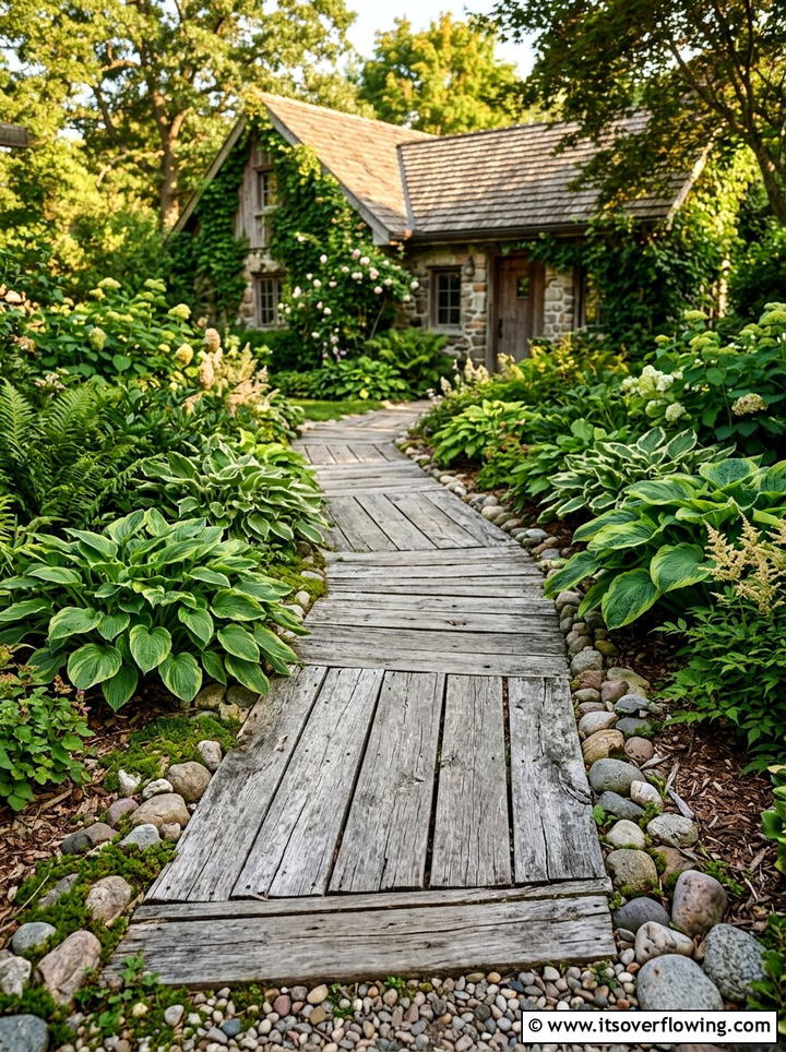 Pallet Wood Garden Walkway - 25 backyard decorating ideas with reclaimed wood projects