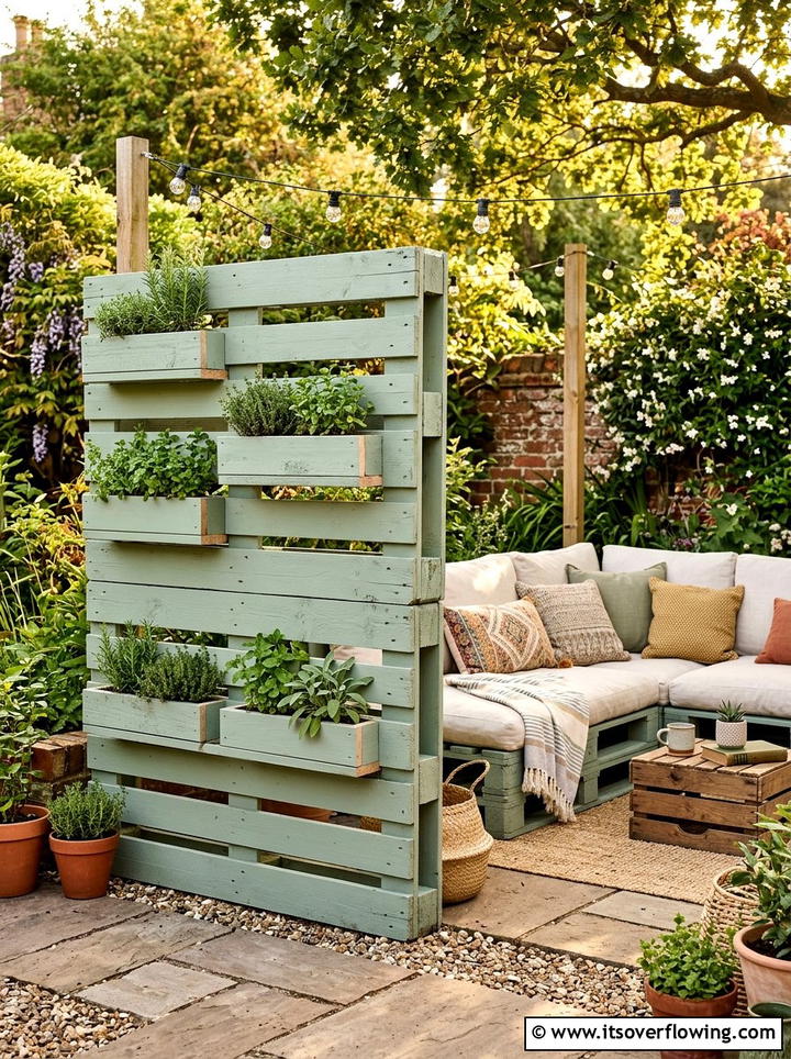Pallet Wood Privacy Screen - 25 garden design ideas with privacy screens