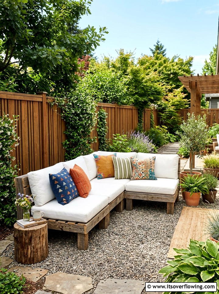 Pallet Wood Sofa - 25 garden decor ideas with summer decor