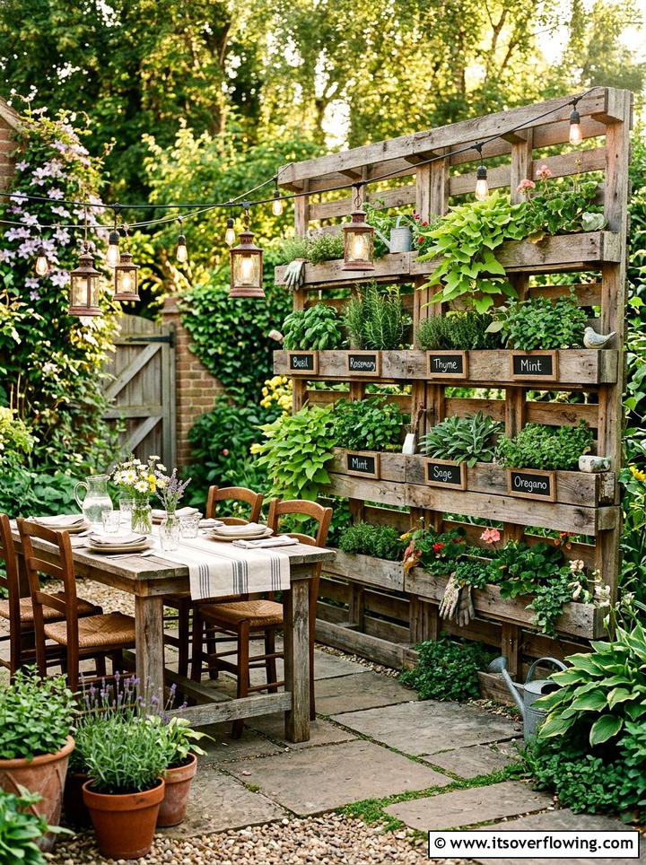 Pallet Wood Vertical Planter Screen - 25 garden decor ideas with privacy panels