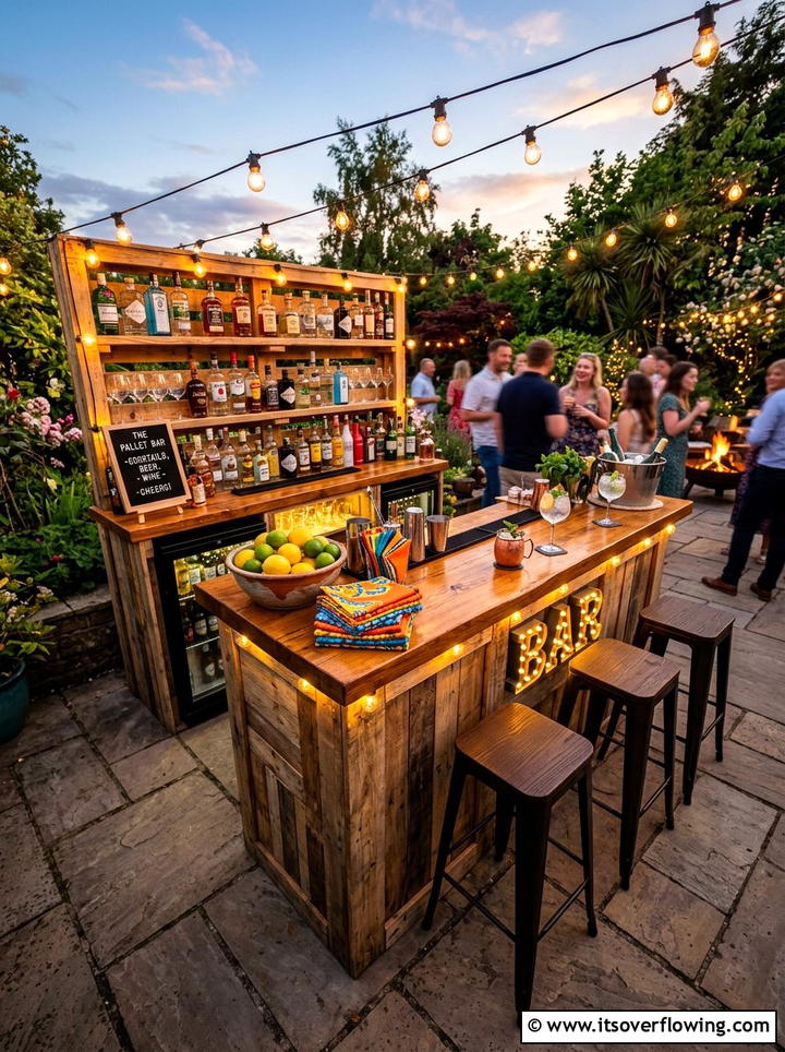 Pallet bar - 25 recycled garden ideas with pallets