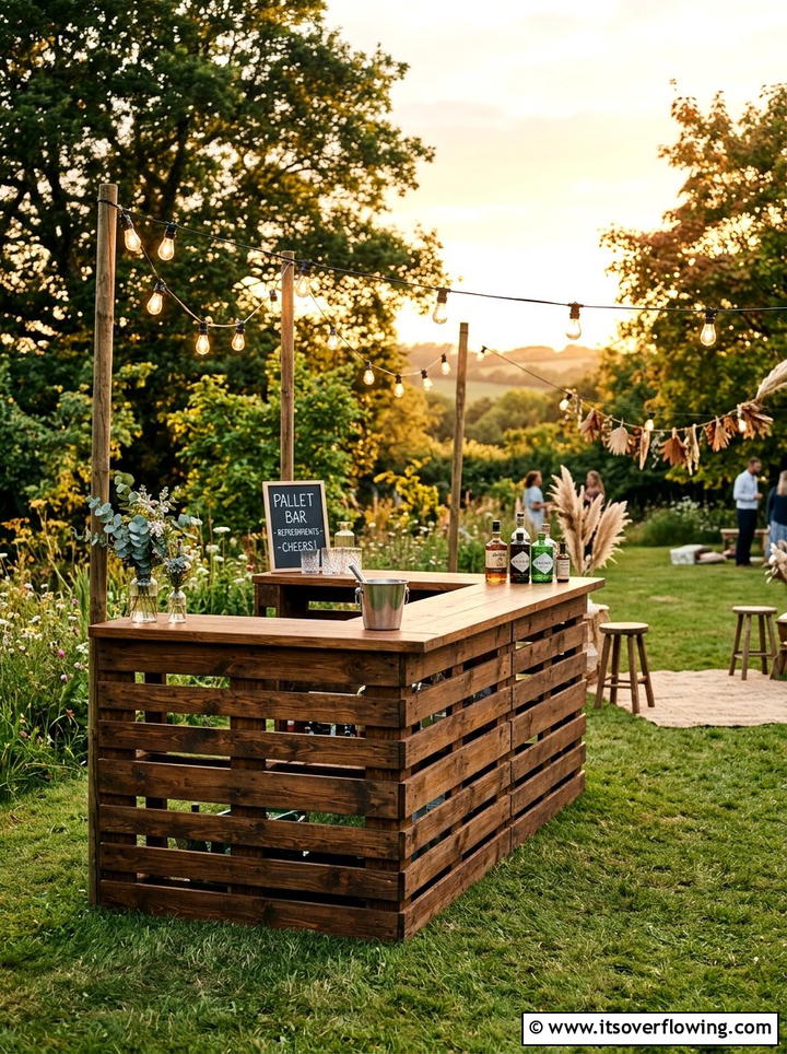 Pallet bar - 25 backyard ideas with bar area