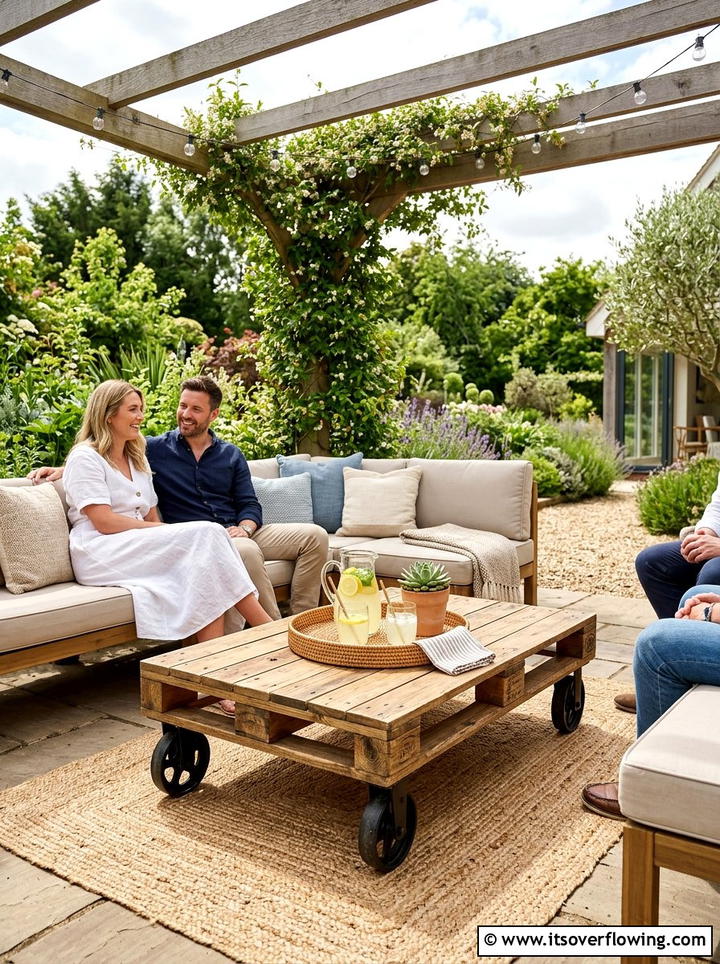 Pallet coffee table - 25 recycled garden ideas with pallets