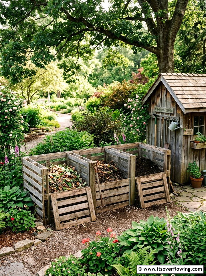 Pallet compost bin - 25 recycled garden ideas with pallets