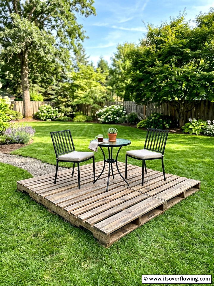 Pallet deck - 25 recycled garden ideas with pallets