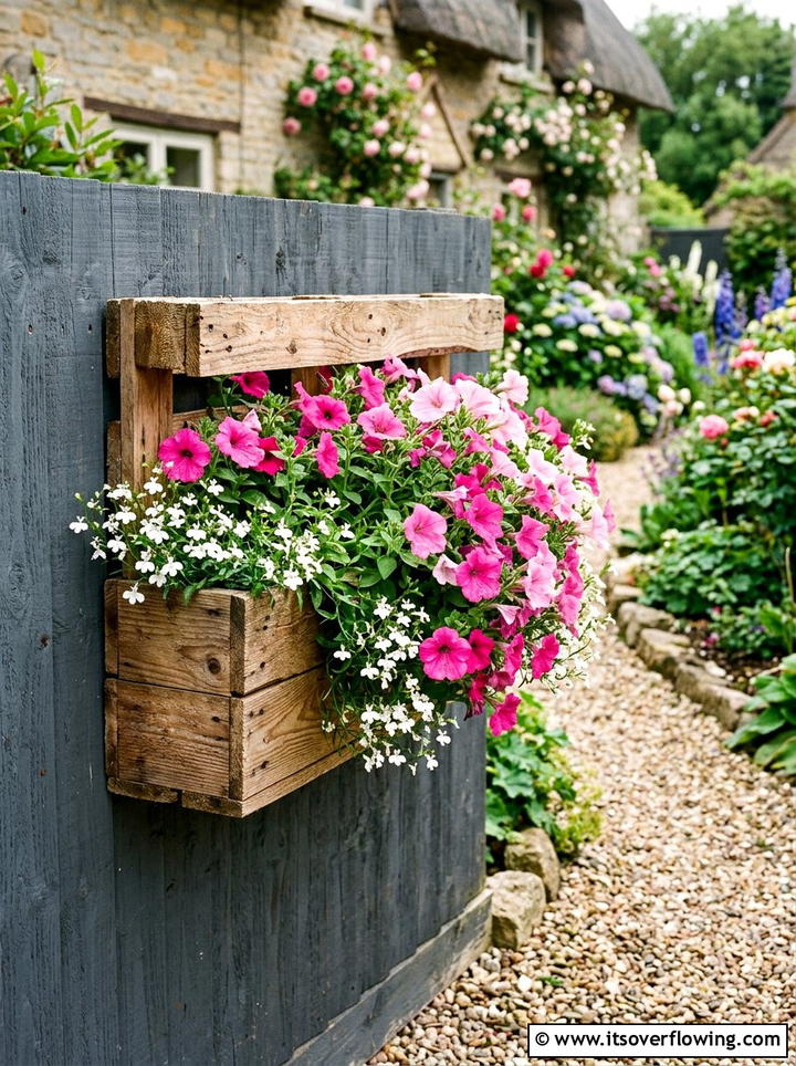 Pallet flower box - 25 recycled garden ideas with pallets