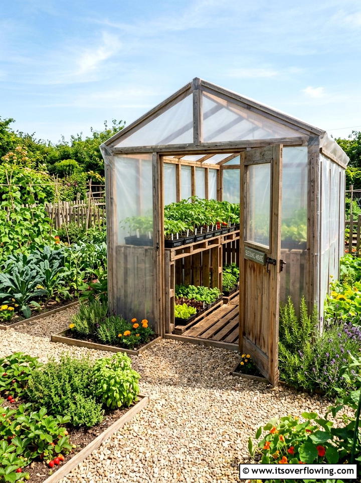 Pallet greenhouse - 25 recycled garden ideas with pallets