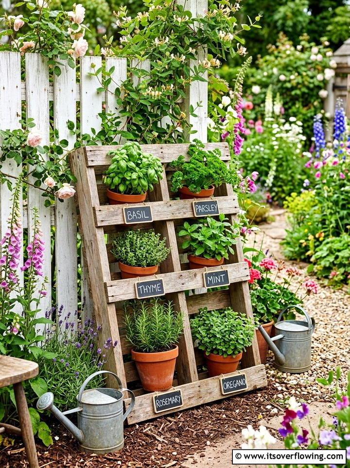 Pallet herb garden - 25 recycled garden ideas with pallets