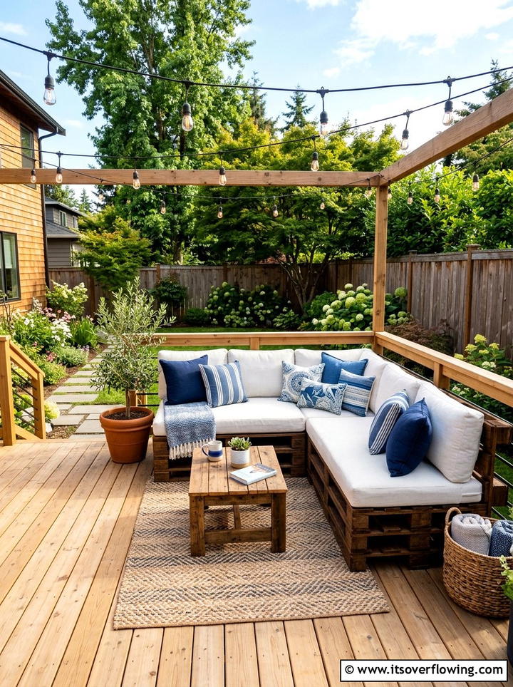 Pallet outdoor sofa - 25 upcycled garden ideas on a budget