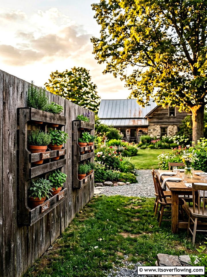 Pallet planters for fence - 25 backyard decorating ideas with fence decor