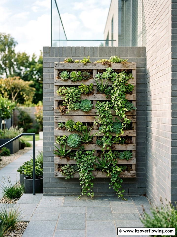 Pallet vertical planter - 25 recycled garden ideas with pallets