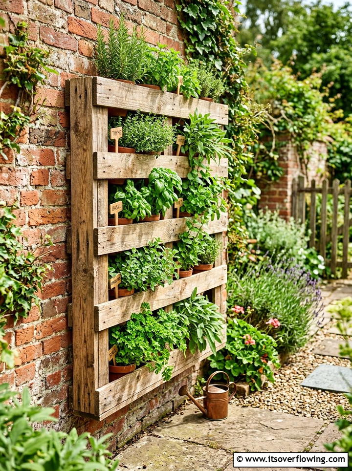 Pallet wood vertical planter - 25 recycled garden ideas with recycled wood art