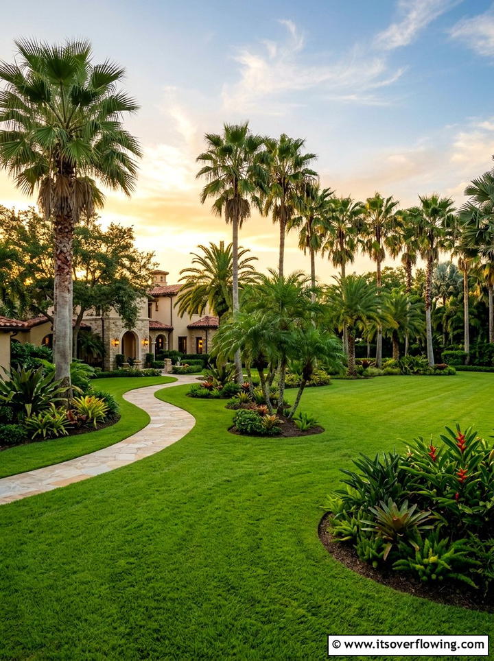 Palm tree layout - 25 garden design ideas with tropical foliage