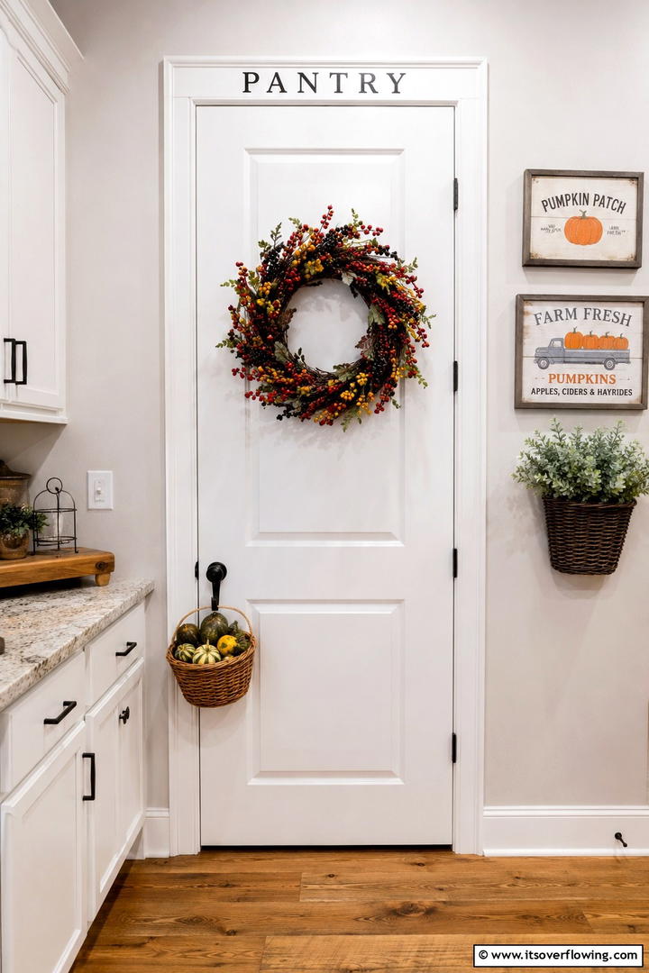Pantry Door Autumn Decoration - 50 Fall Decor Ideas for A Cozy Seasonal Refresh at Home