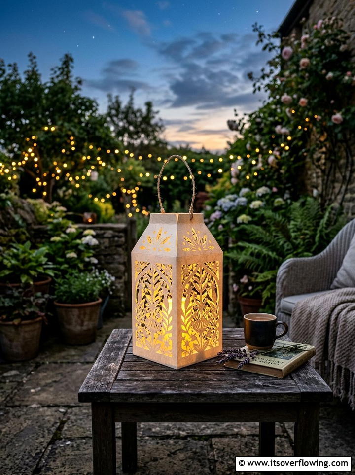 Paper Cut Out Patio Lantern - 25 recycled garden ideas with old magazines