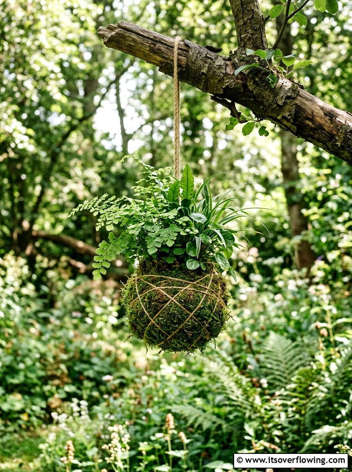 Paper Pulp Kokedama Ball - 25 recycled garden ideas with old magazines