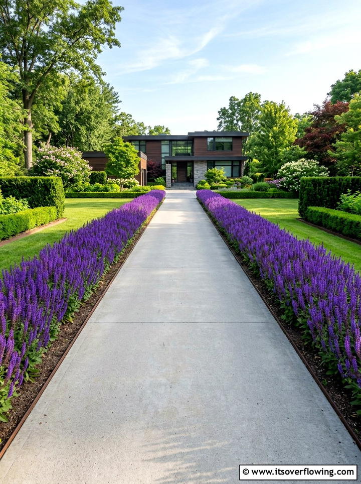 Parallel Flower Border - 25 garden design ideas with straight lines