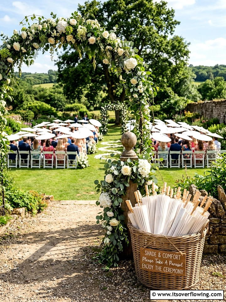 Parasol Display - 25 garden decor ideas for weddings