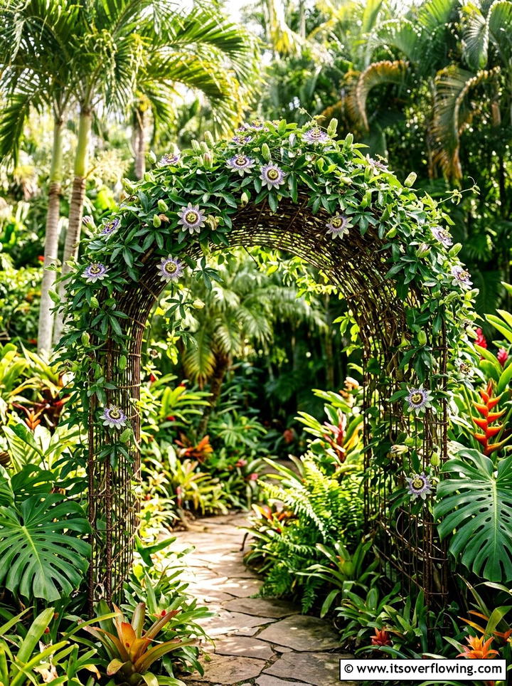 Passionflower Exotic Arch - 25 creative garden ideas with archway flowers