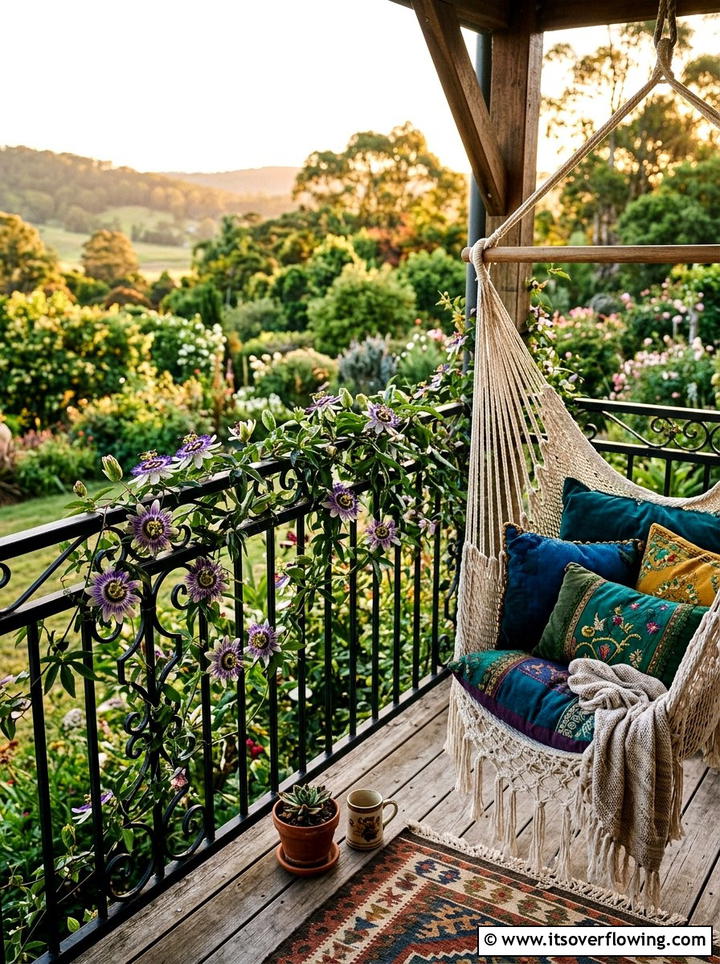 Passionflower Porch Railing - 25 front porch ideas with trellis vines