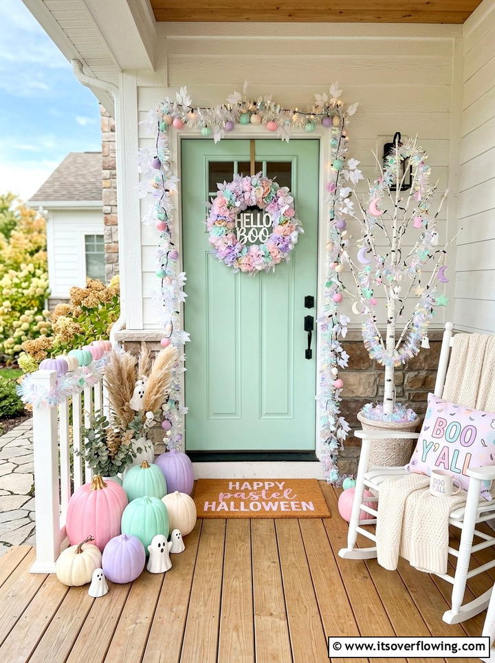 Pastel Halloween Porch - 25 front porch decor ideas for halloween