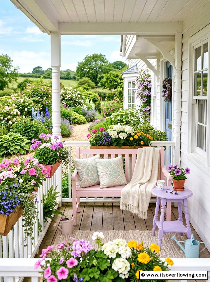 Pastel furniture - 25 front porch ideas with pops of color