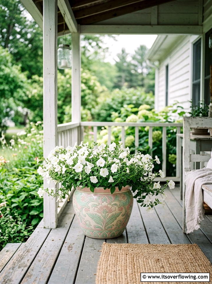 Pastel pink and mint green pot - 25 front porch ideas with painted pots