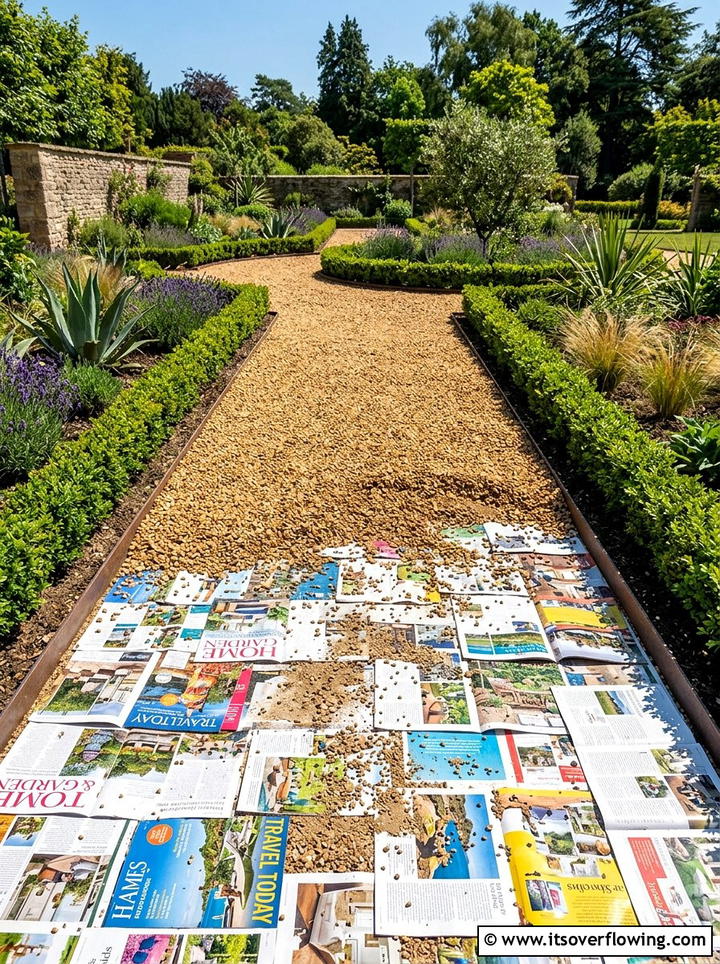Pathway Base Paper Layer - 25 recycled garden ideas with old magazines