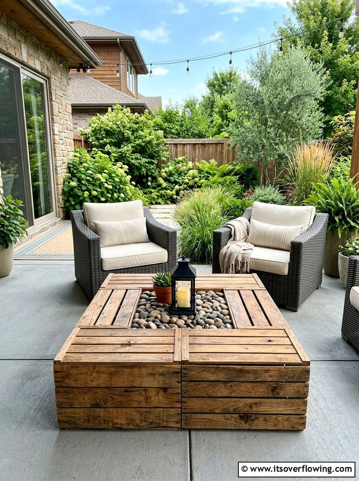Patio Coffee Table - 25 upcycled garden ideas with old crates